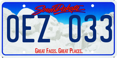 SD license plate 0EZO33