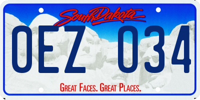 SD license plate 0EZO34