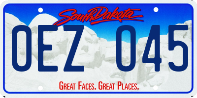 SD license plate 0EZO45