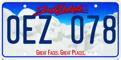 SD license plate 0EZO78