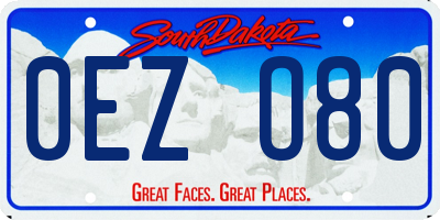 SD license plate 0EZO80