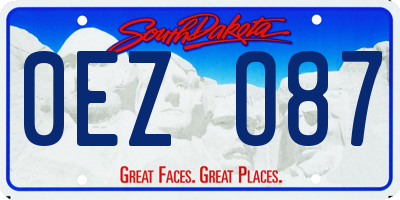 SD license plate 0EZO87