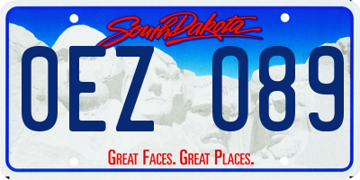 SD license plate 0EZO89