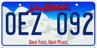 SD license plate 0EZO92