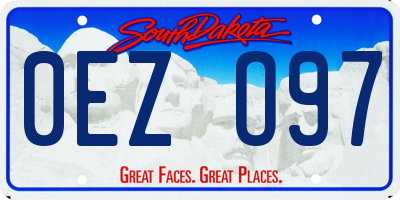 SD license plate 0EZO97