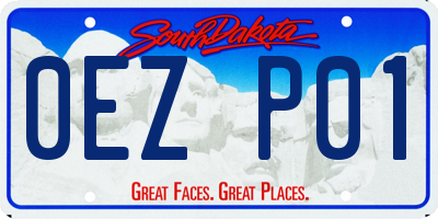 SD license plate 0EZP01