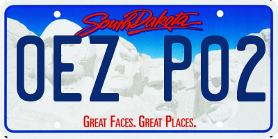SD license plate 0EZP02