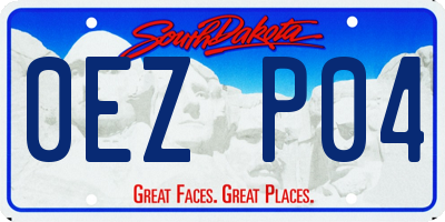 SD license plate 0EZP04