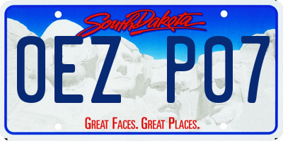 SD license plate 0EZP07