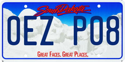 SD license plate 0EZP08