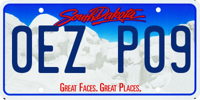 SD license plate 0EZP09
