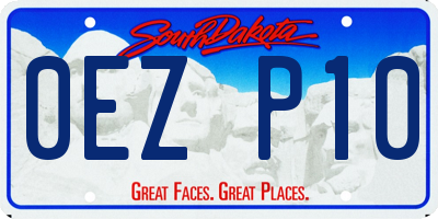 SD license plate 0EZP10