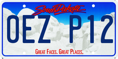 SD license plate 0EZP12