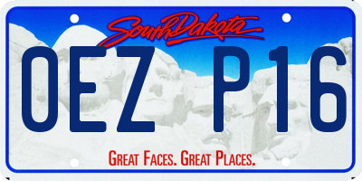 SD license plate 0EZP16