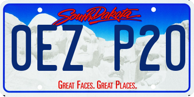 SD license plate 0EZP20