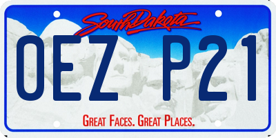 SD license plate 0EZP21