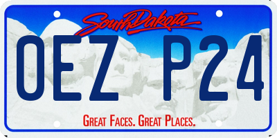 SD license plate 0EZP24