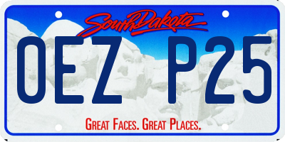 SD license plate 0EZP25
