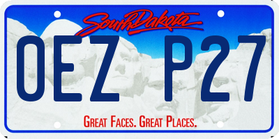 SD license plate 0EZP27