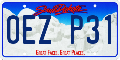 SD license plate 0EZP31