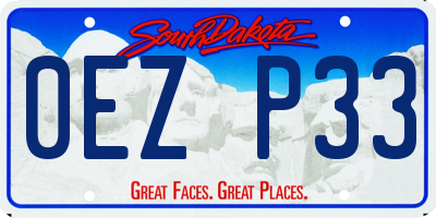 SD license plate 0EZP33