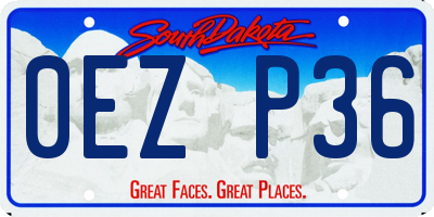 SD license plate 0EZP36