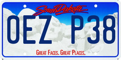 SD license plate 0EZP38