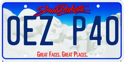 SD license plate 0EZP40