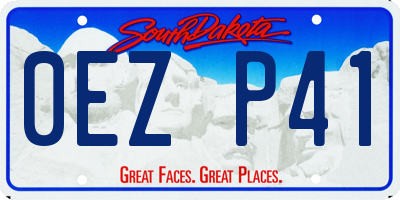 SD license plate 0EZP41