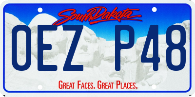 SD license plate 0EZP48