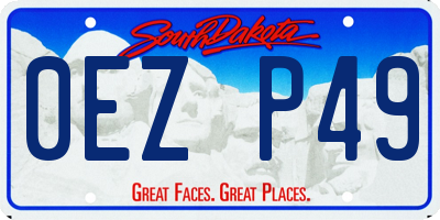 SD license plate 0EZP49