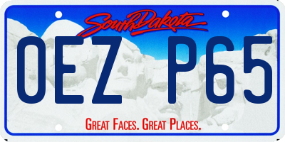 SD license plate 0EZP65