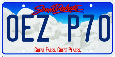 SD license plate 0EZP70