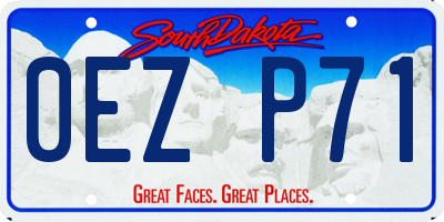 SD license plate 0EZP71
