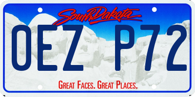 SD license plate 0EZP72