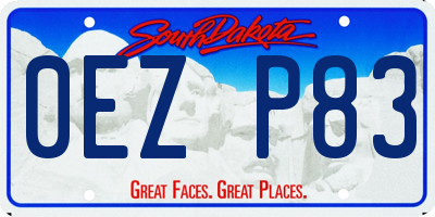 SD license plate 0EZP83