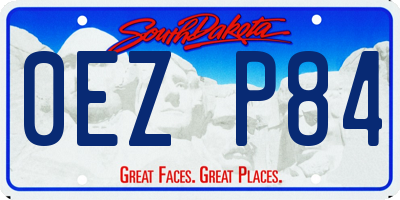 SD license plate 0EZP84