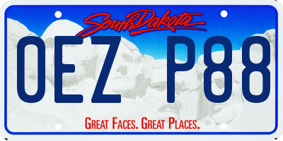 SD license plate 0EZP88