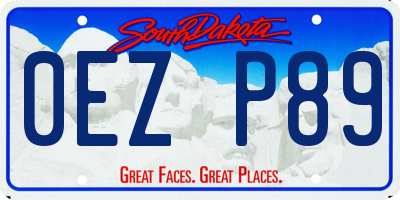 SD license plate 0EZP89