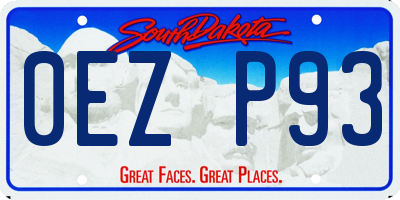 SD license plate 0EZP93