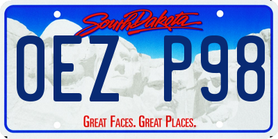 SD license plate 0EZP98