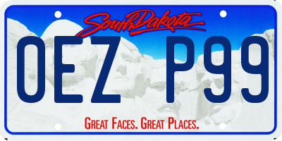 SD license plate 0EZP99