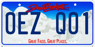 SD license plate 0EZQ01