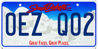 SD license plate 0EZQ02