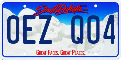 SD license plate 0EZQ04