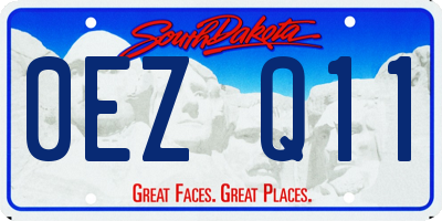 SD license plate 0EZQ11