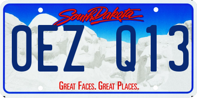 SD license plate 0EZQ13