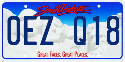 SD license plate 0EZQ18