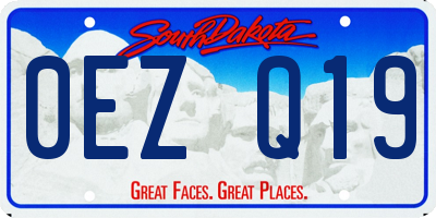 SD license plate 0EZQ19