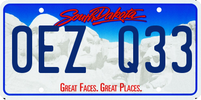 SD license plate 0EZQ33